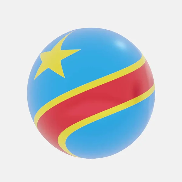 Vykreslení Globu Demokratické Republice Kongo Vlajka Pro Ikonu Nebo Symbol — Stock fotografie