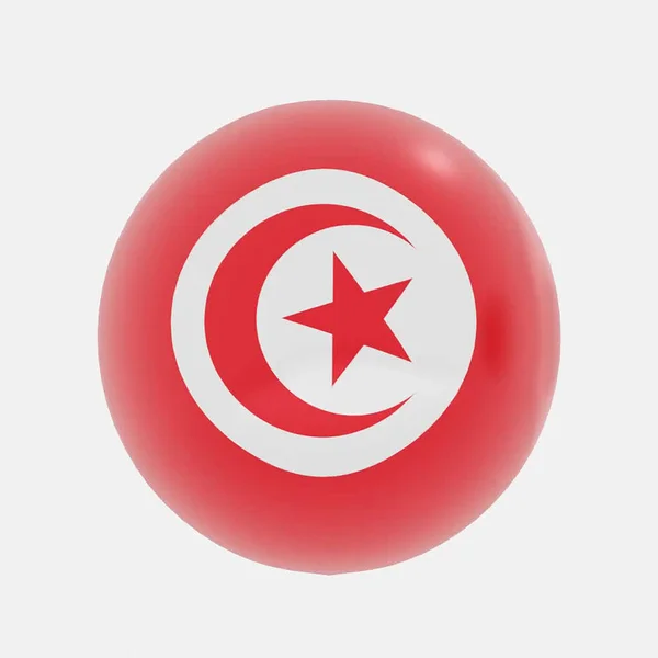 Renderizado Globo Bandera Tunisia Para Icono Símbolo — Foto de Stock