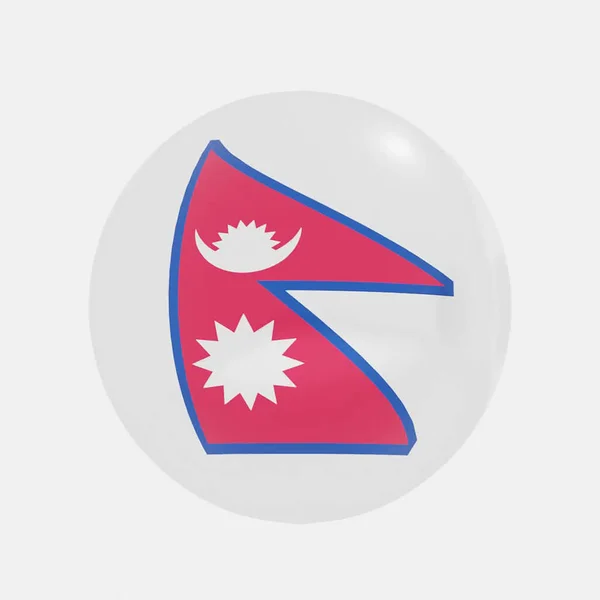 Καθιστούν Την Υδρόγειο Στη Σημαία Του Νεπάλ Για Εικονίδιο Σύμβολο — Φωτογραφία Αρχείου