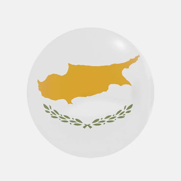 Rendu Globe Dans Drapeau Cyprus Pour Icône Symbole — Photo