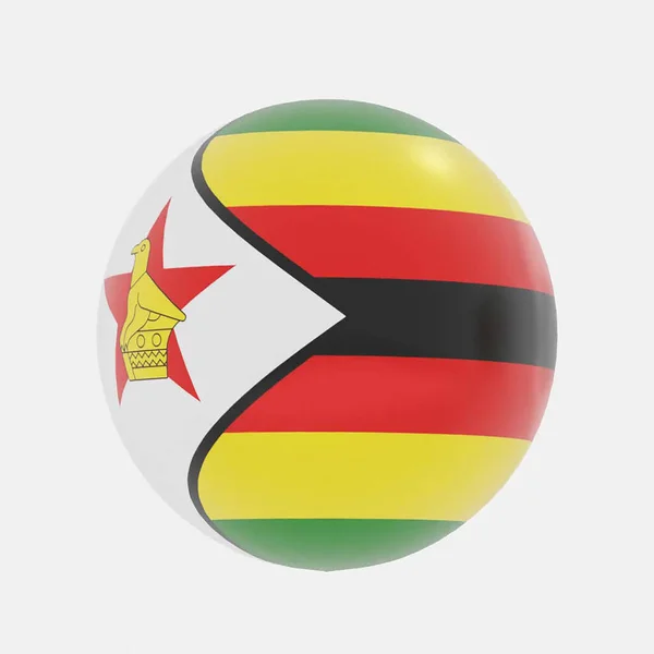 Καθιστούν Σφαίρα Στη Ζιμπάμπουε Σημαία Για Εικονίδιο Σύμβολο — Φωτογραφία Αρχείου