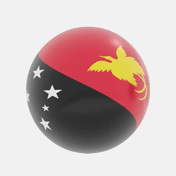 Renderizado Del Globo Papua Nueva Guinea Bandera Para Icono Símbolo — Foto de Stock