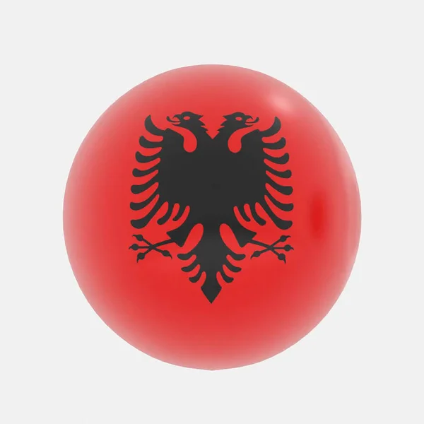 Рендеринг Глобусу Албанії Прапор Ікони Або Символу — стокове фото
