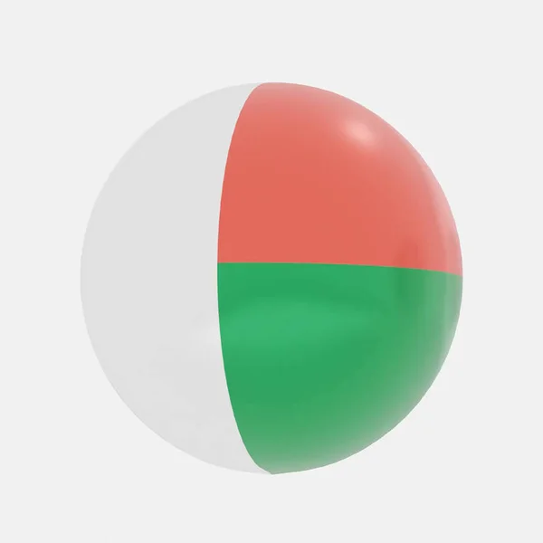 Render Globe Madagaszkár Zászló Ikon Vagy Szimbólum — Stock Fotó