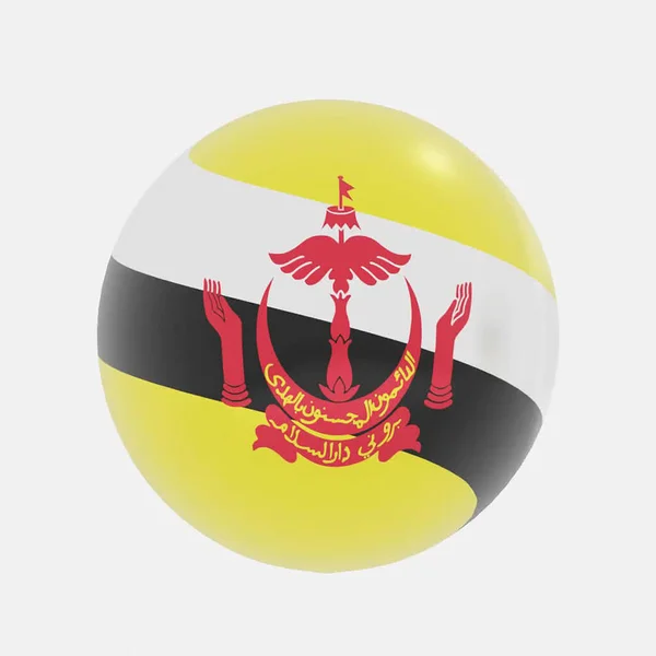 Renderizado Globo Bandera Brunei Para Icono Símbolo — Foto de Stock