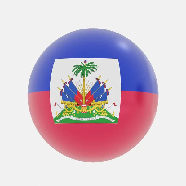 Rendu Globe Haïti Drapeau Pour Icône Symbole — Photo