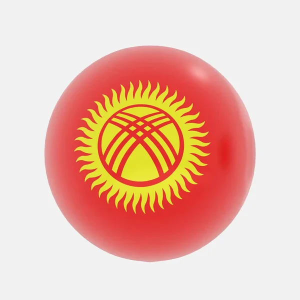 Render Globe Kirgizisztán Zászló Ikon Vagy Szimbólum — Stock Fotó