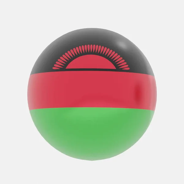 Render Globe Malawi Zászló Ikon Vagy Szimbólum — Stock Fotó