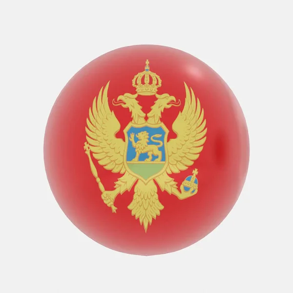 Renderizado Del Globo Montenegro Bandera Para Icono Símbolo —  Fotos de Stock