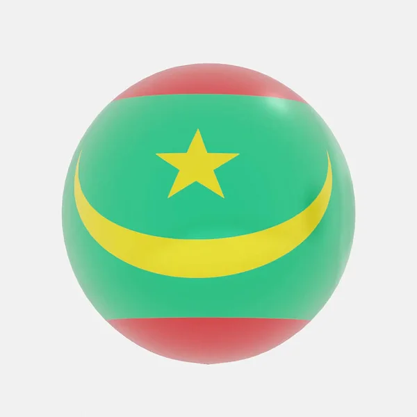 Render Globe Mauritánia Zászló Ikon Vagy Szimbólum — Stock Fotó