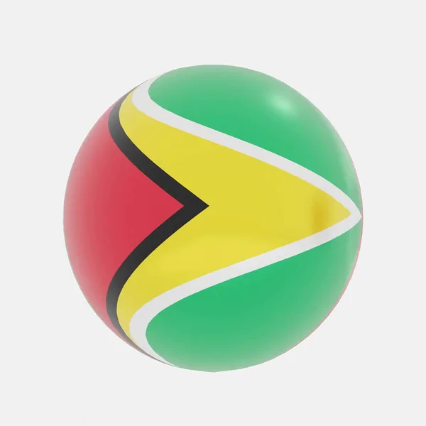 Renderizado Del Globo Guyana Bandera Para Icono Símbolo — Foto de Stock