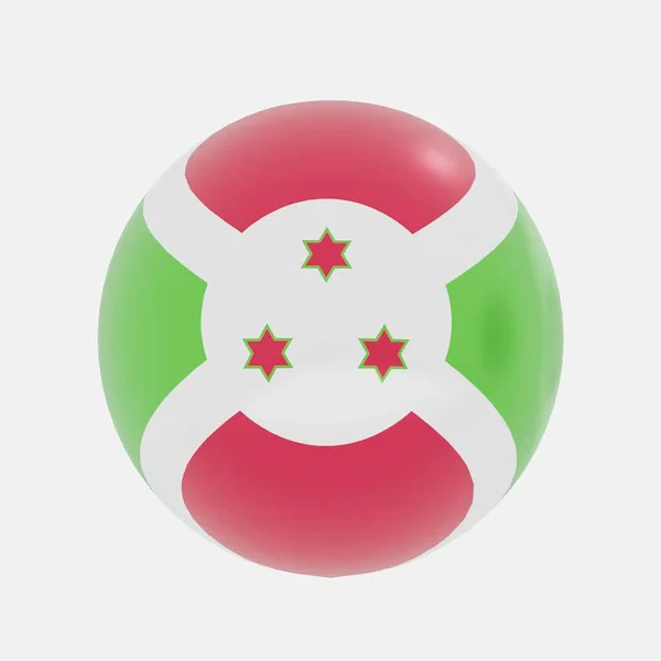 Rendu Globe Burundi Drapeau Pour Icône Symbole — Photo