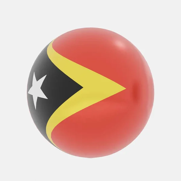 Renderizado Del Globo Timor Oriental Bandera Para Icono Símbolo — Foto de Stock