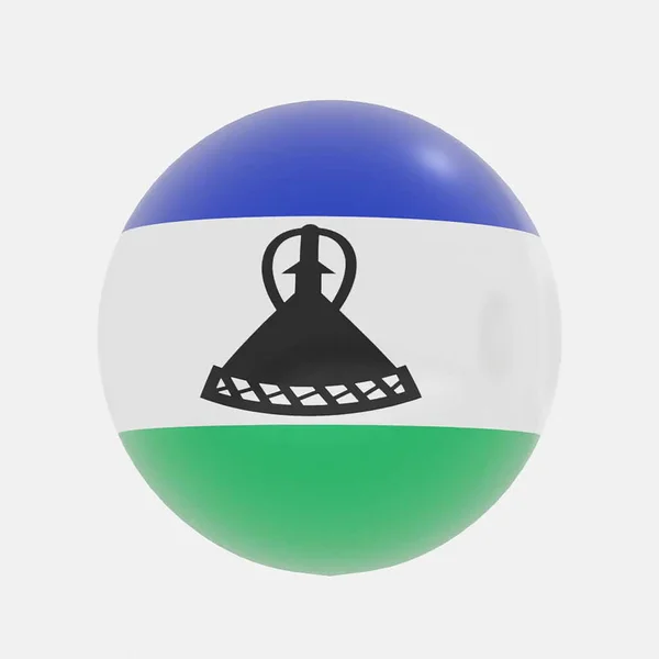 Renderelés Földgömb Lesotho Zászló Ikon Vagy Szimbólum — Stock Fotó