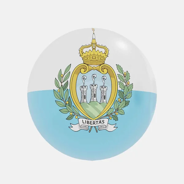 Рендеринг Глобусу Прапорі Сан Марино Ікони Або Символу — стокове фото