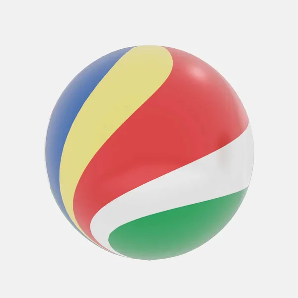 Renderizado Del Globo Seychelles Bandera Para Icono Símbolo — Foto de Stock