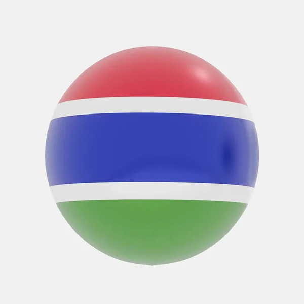 Render Globe Gambia Zászló Ikon Vagy Szimbólum — Stock Fotó