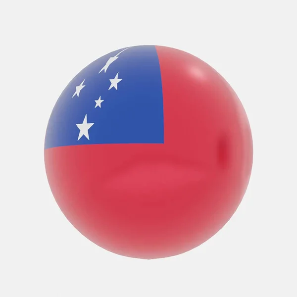 Render Földgömb Samoa Zászló Ikon Vagy Szimbólum — Stock Fotó