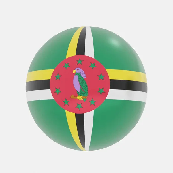 Renderizado Del Globo Bandera Dominica Para Icono Símbolo — Foto de Stock