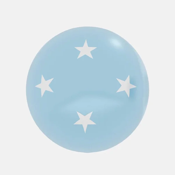 Representación Del Globo Bandera Los Estados Federados Micronesia Para Icono — Foto de Stock