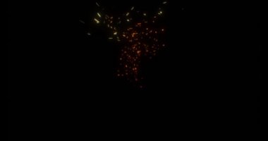 3D yanan ateş görüntüleme efektleri için kor külleri oluşturur.