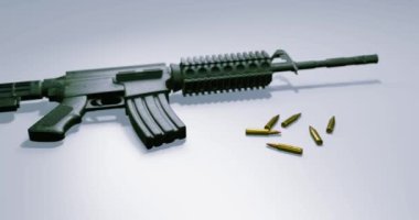 3 boyutlu tecrit edilmiş saldırı tüfeği M4 karabinası..