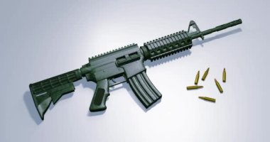 3 boyutlu tecrit edilmiş saldırı tüfeği M4 karabinası..