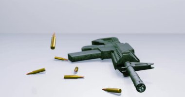 3d render of rifle gun dropping for related concepts.