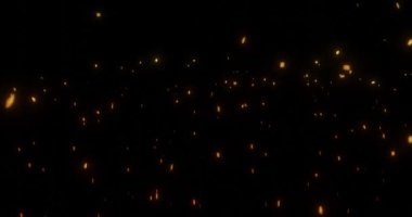 3D uçan ateş közleri savaş ya da yanma sahnesi için video kaplama efekti.