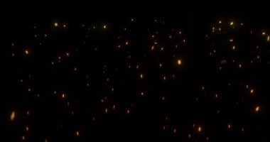 3D uçan ateş közleri savaş ya da yanma sahnesi için video kaplama efekti.