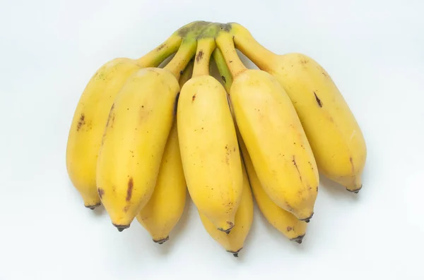 Bananes Mûres Isolées Sur Fond Blanc — Photo