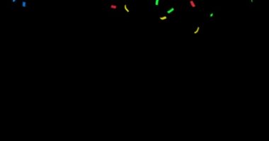 Kutlama konsepti için konfeti arka planı, ikinci yarısında alfa mat tabakası ile.