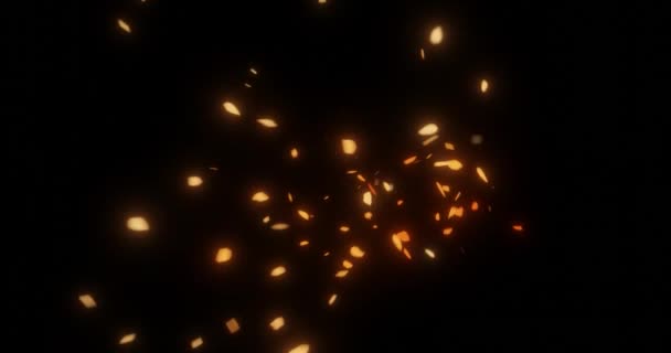 Hızlı Uçan Ateş Yakma Görüntüleme Efektleri Için Kor Külleri — Stok video
