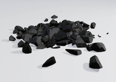Enerji kavramı için izole edilmiş 3D kömür yığını