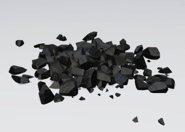 Enerji kavramı için izole edilmiş 3D kömür yığını