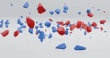 Çökme veya patlama kavramı için 3D kaya ya da beton parçalarının oluşturulması.