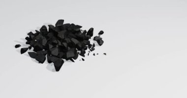 Enerji kavramı için düşen kömür veya karoal yığınının 3d yorumlaması.