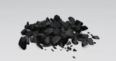 Enerji kavramı için düşen kömür veya karoal yığınının 3d yorumlaması.
