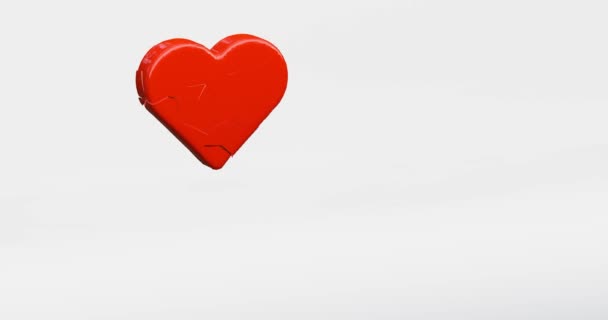 Återgivning Glashjärta Krossat För Sorgligt Eller Hjärtslitande Koncept — Stockvideo