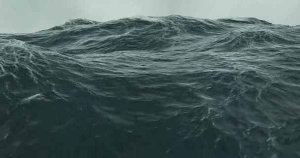 Boyutlu Dalgalı Dalgalı Dalgalı Deniz Fırtınası — Stok video