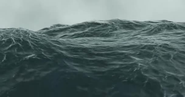 Render Choppy Rough Sea Waves Storm Water — Stock Video