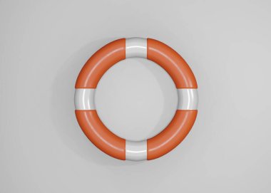 Kaydetme veya yardım kavramları için izole edilmiş 3 boyutlu can simidi