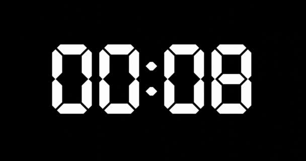 Animation Des Countdowns Der Digitalanzeige Timer Oder Uhr — Stockvideo