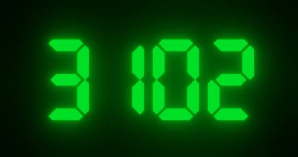 Анімація Збільшення Чисел Підрахунку Цифровому Годиннику Або Дисплеї Таймера — стокове відео