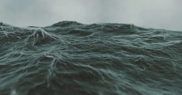Boyutlu Dalgalı Dalgalı Dalgalı Deniz Fırtınası — Stok fotoğraf