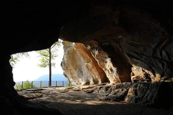 Cowshed Unique Rock Formation Elbe Sandstone Mountains — Stock Photo, Image