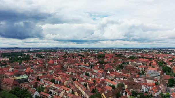 Luftaufnahme Von Nürnberg Bei Bewölktem Himmel — Stockvideo