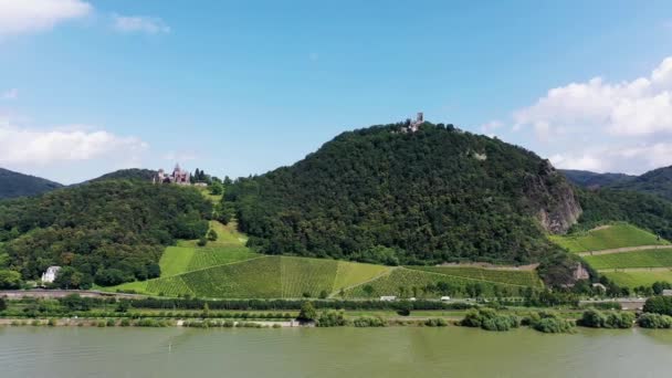 Knigswinter Yakınlarındaki Drachenburg Kalesi Nden Insansız Hava Aracı Videosu — Stok video