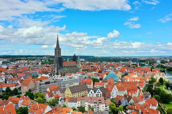 Vue Aérienne Ulm Minster Par Beau Temps — Photo