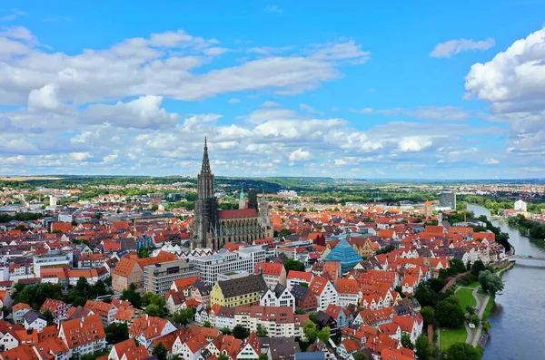 Luftaufnahme Des Ulmer Münsters Bei Schönem Wetter — Stockfoto